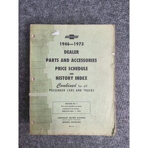 1946-1973 Chevrolet Dealer Parts & Accessories Price Schedule History Index